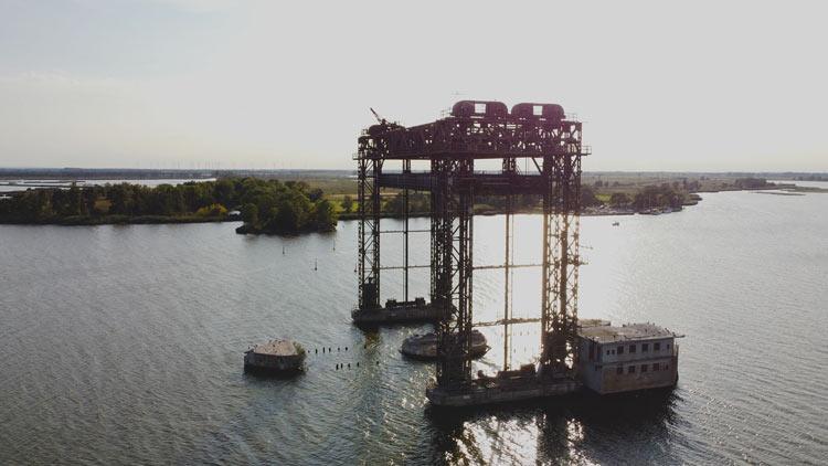 Hubbrücke Karnin Luftaufnahme