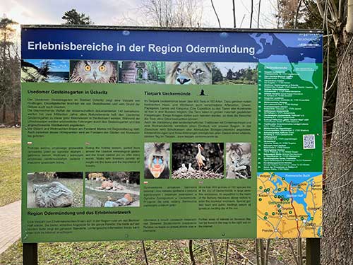 Informationstafel im Usedomer Gesteinsgarten