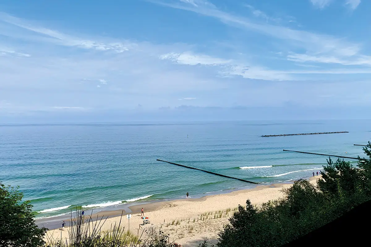 Blick vom Streckelsberg auf den Strand von Koserow